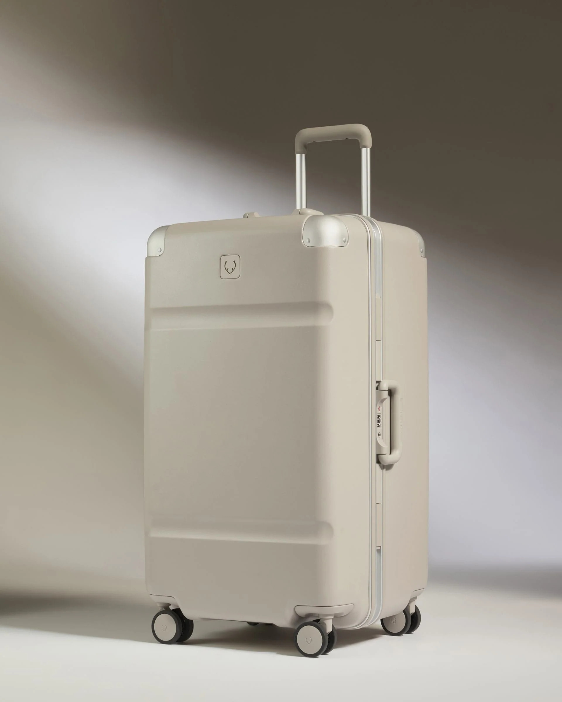 Trunk Suitcase in Beige - Heritage Stripe | Premium Hard Shell Trunk Luggage | Antler UK