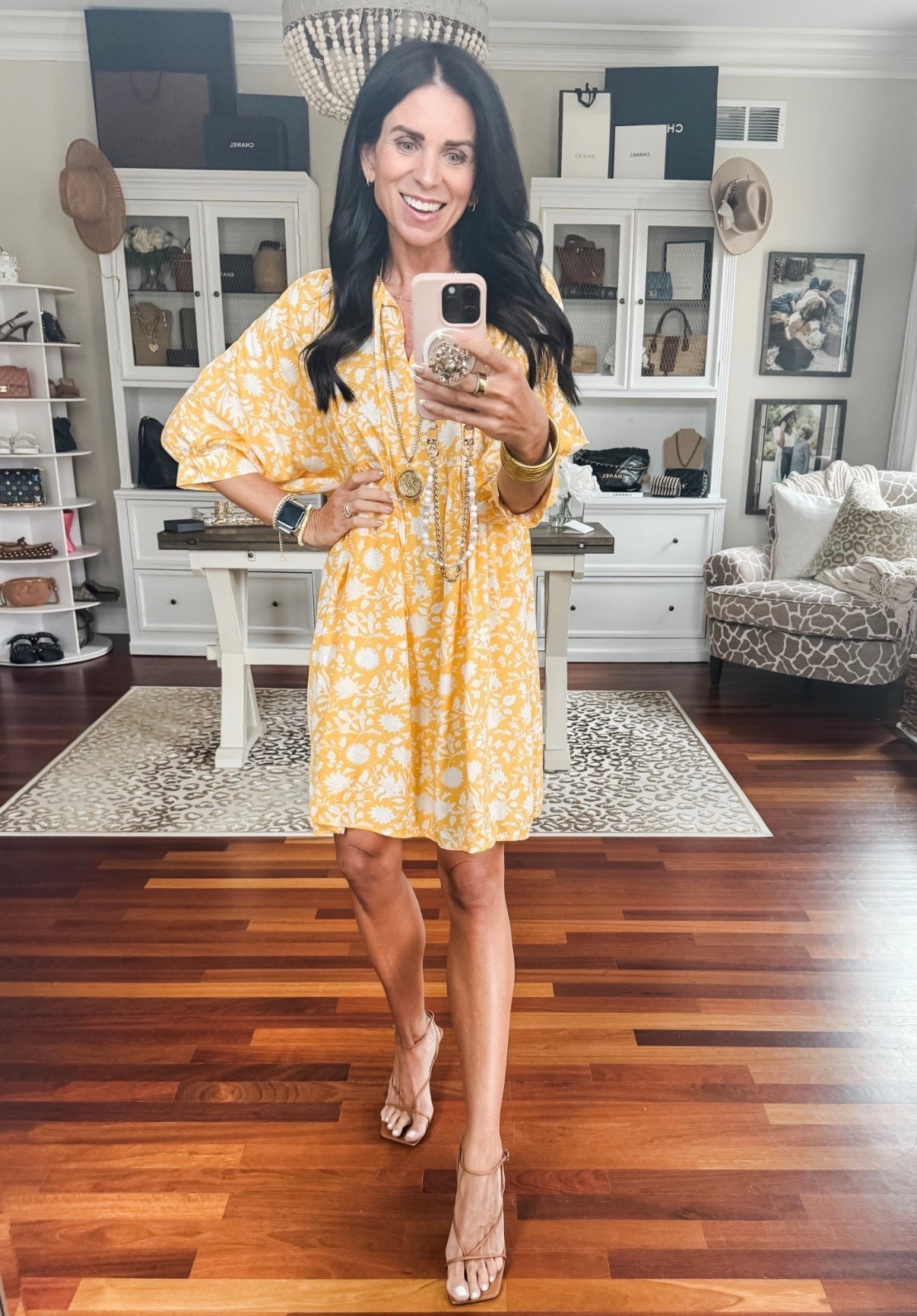 Wearing a small
Spring dress 

#LTKmomlife #LTKootd