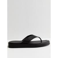 New Look Black Chunky Toe Post Flip Flops | Very (UK)