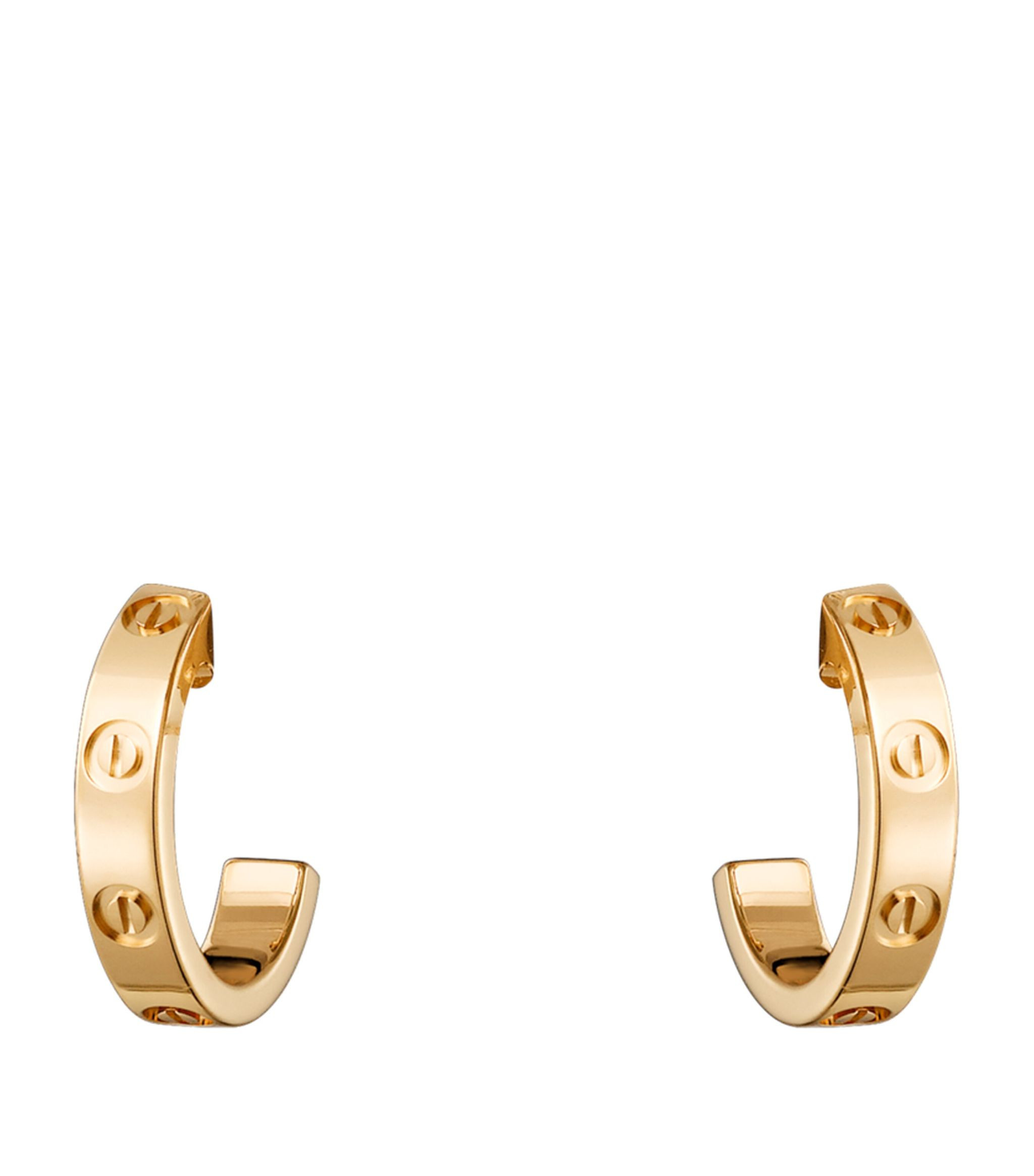 Yellow Gold LOVE Hoop Earrings | Harrods