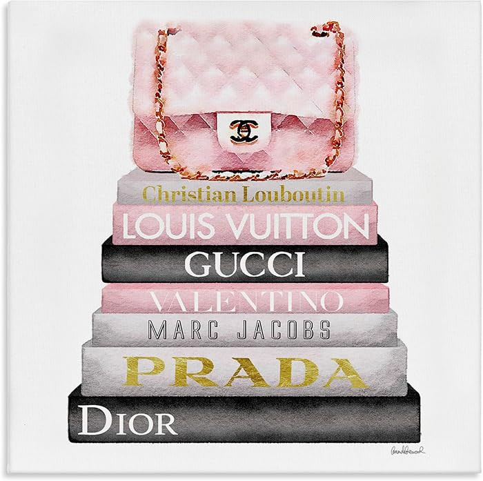Stupell Industries 'Watercolor High Fashion Bookstack', Canvas Art, 17 x 17 Inches, Easy to Hang ... | Amazon (US)