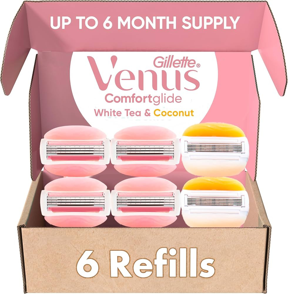 Gillette Venus ComfortGlide White Tea 4 count, with Gillette Venus ComfortGlide plus Olay 2 count... | Amazon (US)