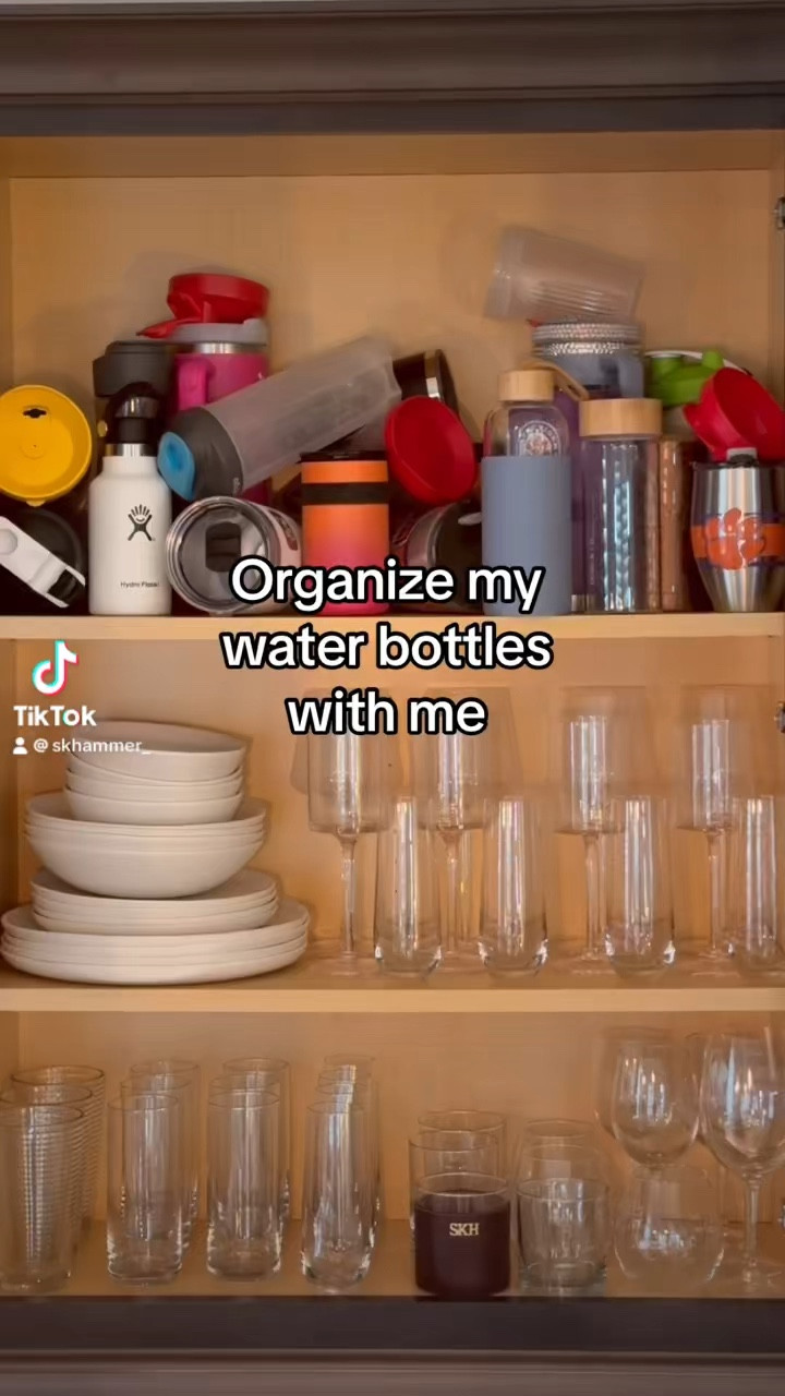 Organization hack for those water bottles that pile up in your kitchen! 

#LTKFindsUnder50 #LTKHome #LTKVideo