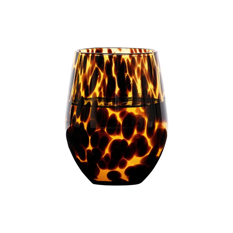 Juliska Puro 15 oz. Stemless Wine Glass - Tortoiseshell | Wayfair | Wayfair North America