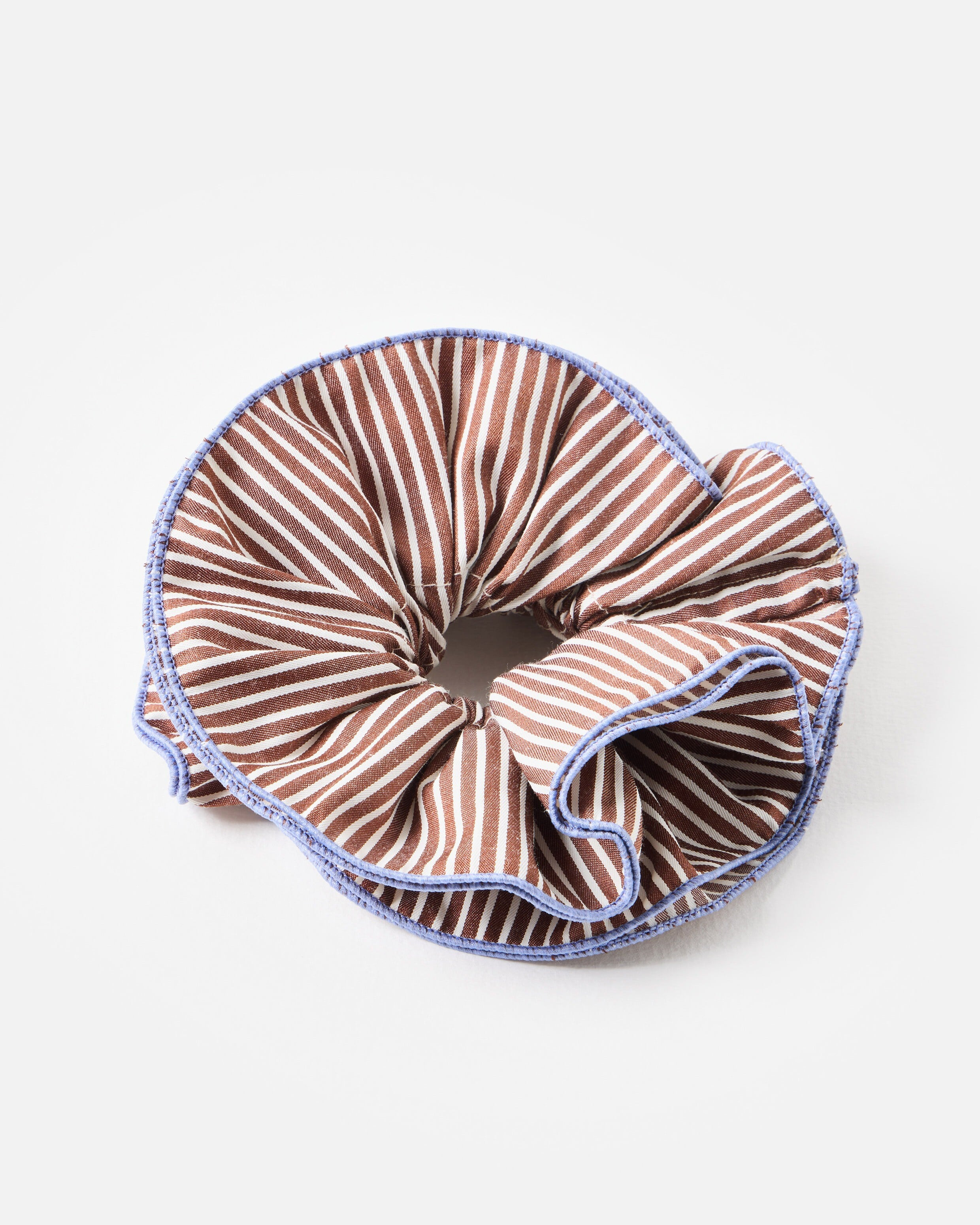 Anna Brown & White Striped Hair Scrunchie | Oliver Bonas | Oliver Bonas (Global)