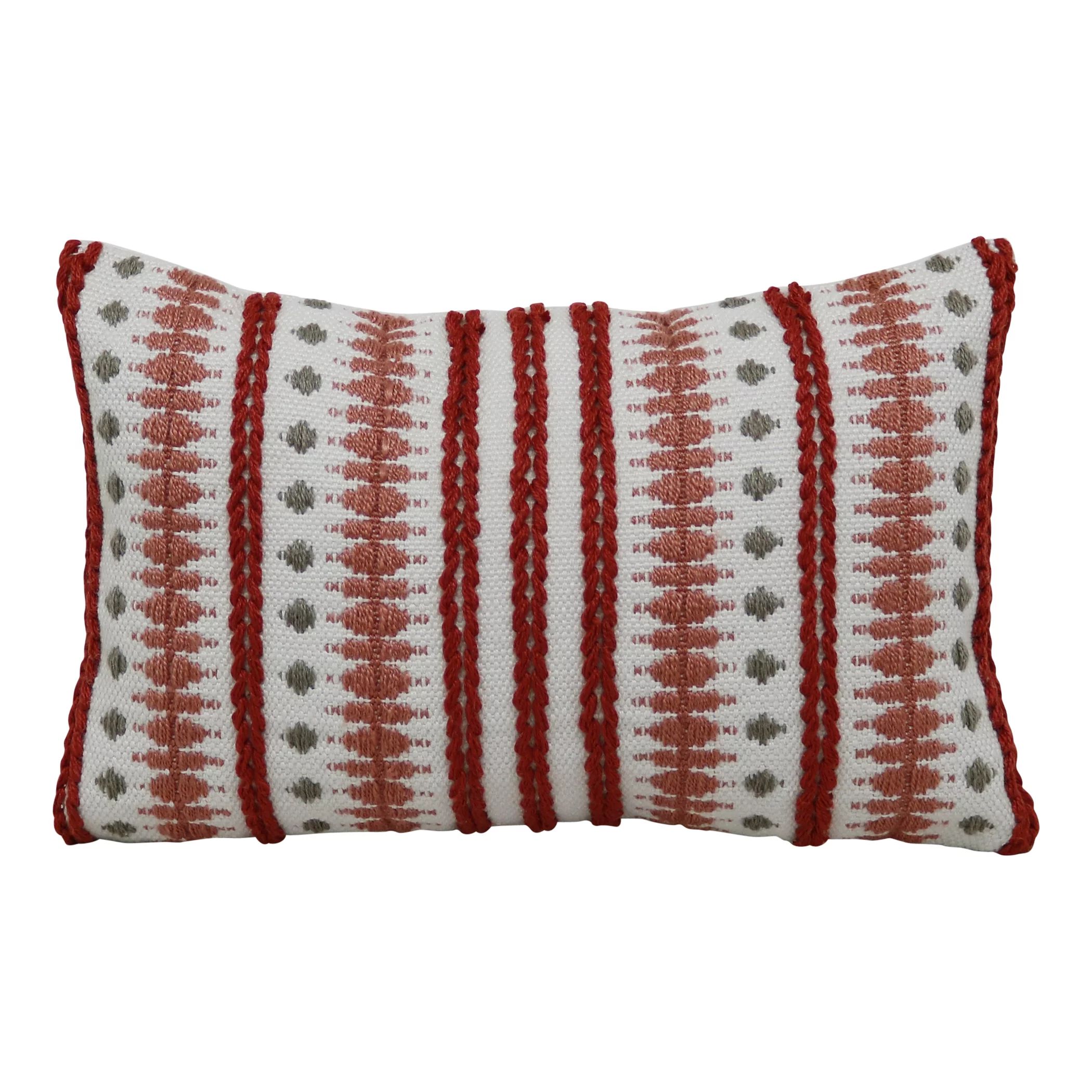 Better Homes & Gardens 13" x 19" Outdoor Toss Pillow, Red Woven | Walmart (US)