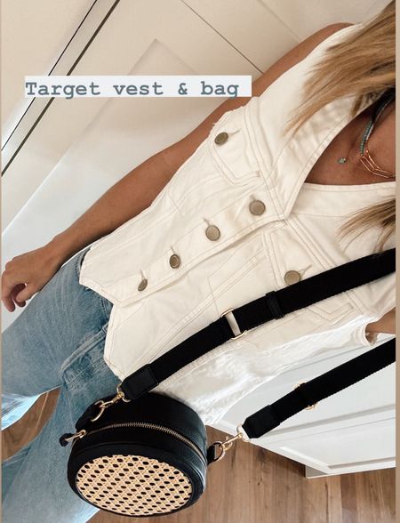 Target denim vest and bag both under $35 / size small vest 

#LTKItBag #LTKFindsUnder50 #LTKStyleTip