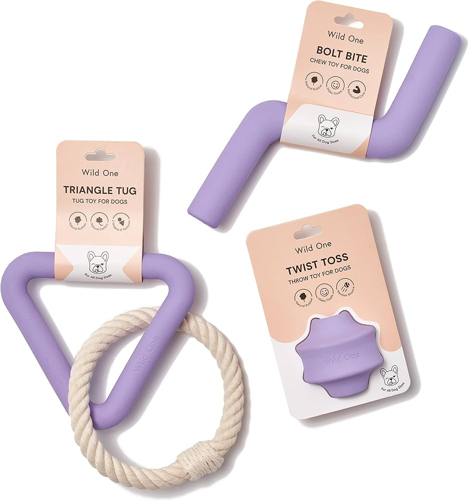 Wild One Dog Toy Kit, Average Chewers, Durable for All Breeds, 100% Natural, Fetch, Tug, Chew Lil... | Amazon (US)