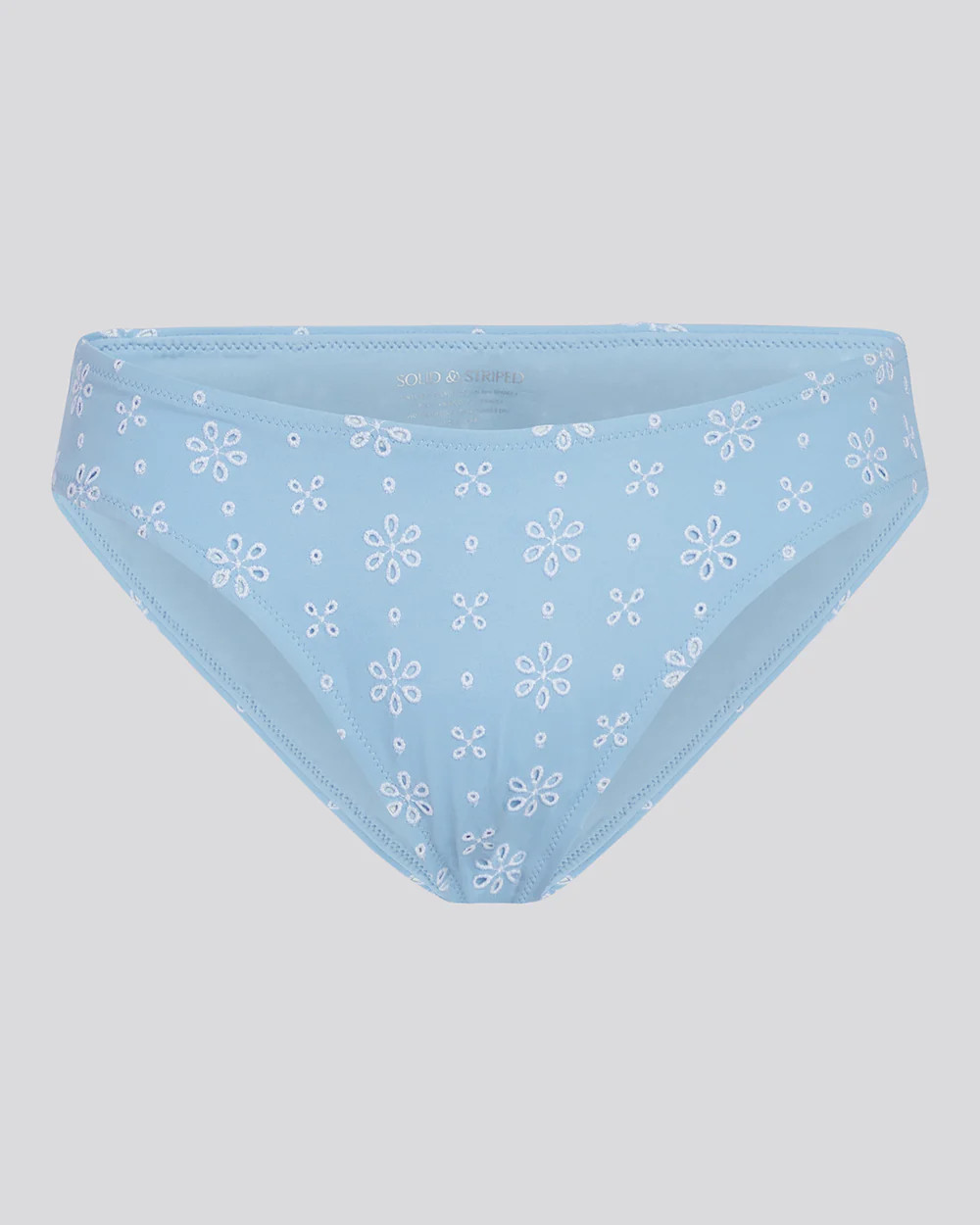 The Daphne Eyelet Bikini Bottom in Powder Blue | Solid & Striped