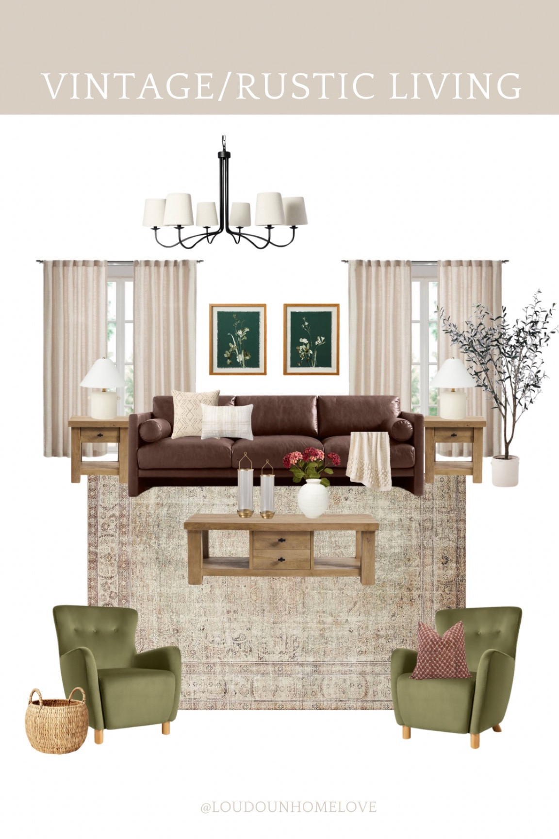 Vintage rustic farmhouse living room design idea

#LTKhome