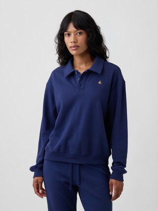 Relaxed Cropped Polo Sweatshirt | Gap Factory