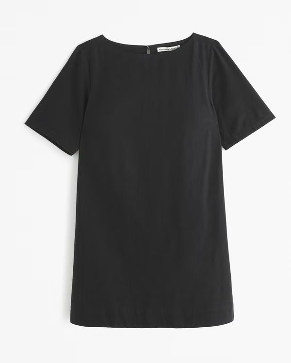 Short-Sleeve Linen-Blend Shirt Dress | Abercrombie & Fitch (US)