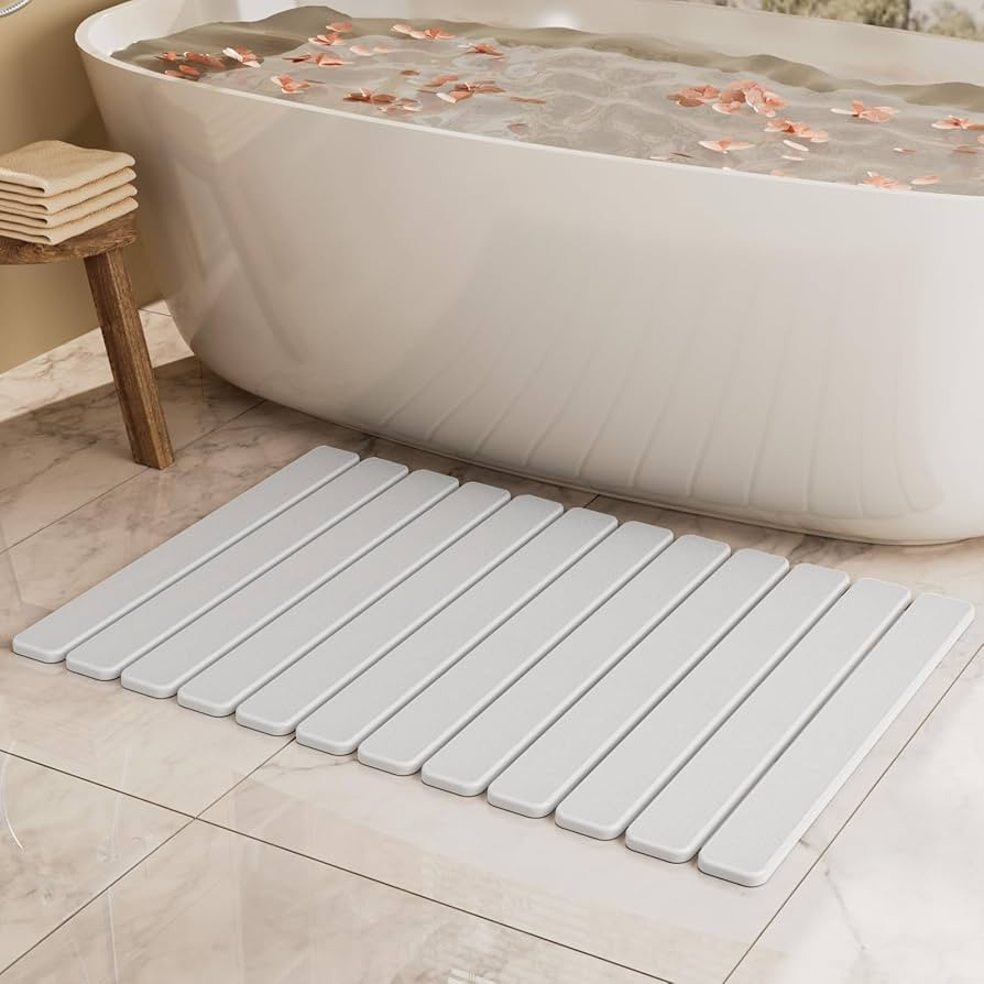 Large Stone Bath Mat 31.5 x 19.7in, Quick Dry Diatomaceous Earth Mats for Bathroom, Super Absorbe... | Amazon (US)