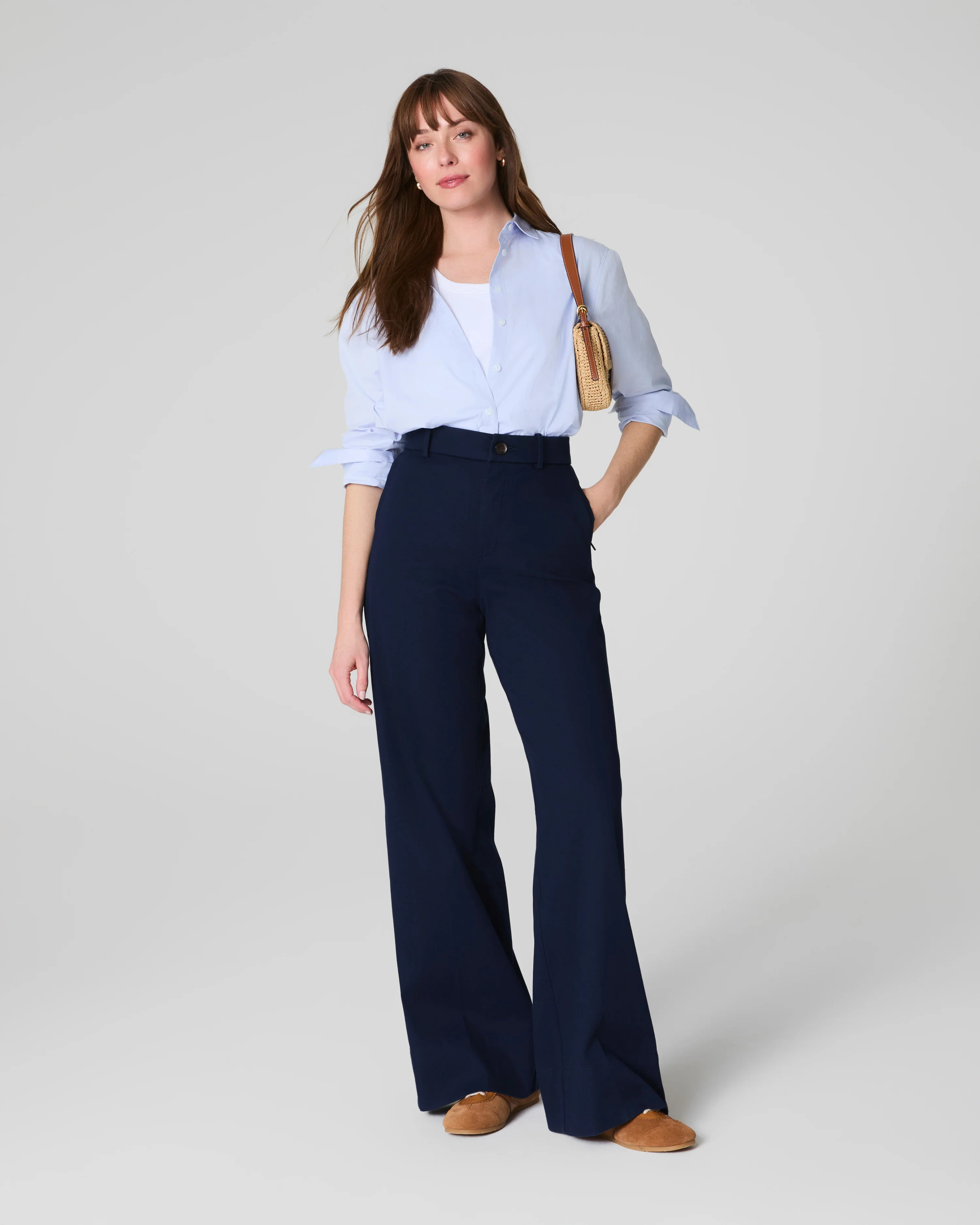 Stretch Twill Wide Leg Pant with Smoothing | SPANX | Spanx Canada
