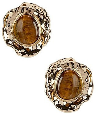 Gemma Layne Tigers Eye Statement Stud Earrings - Brown | Dillard's