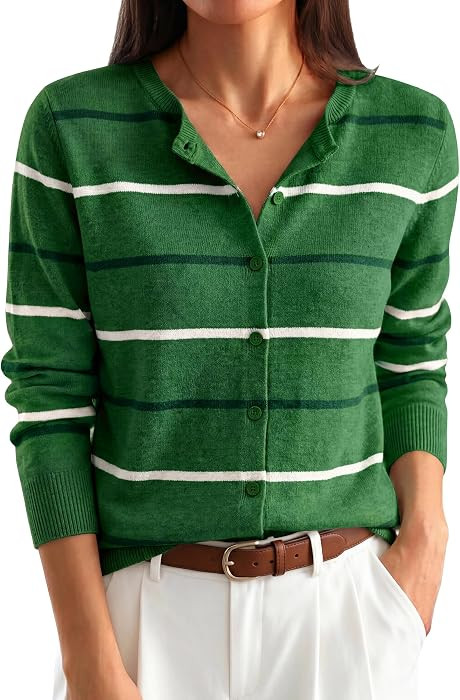 ANRABESS Womens Button Down Lightweight Cardigan Sweaters     Fall Fashion, Crew Neck Long Sleeve... | Amazon (US)
