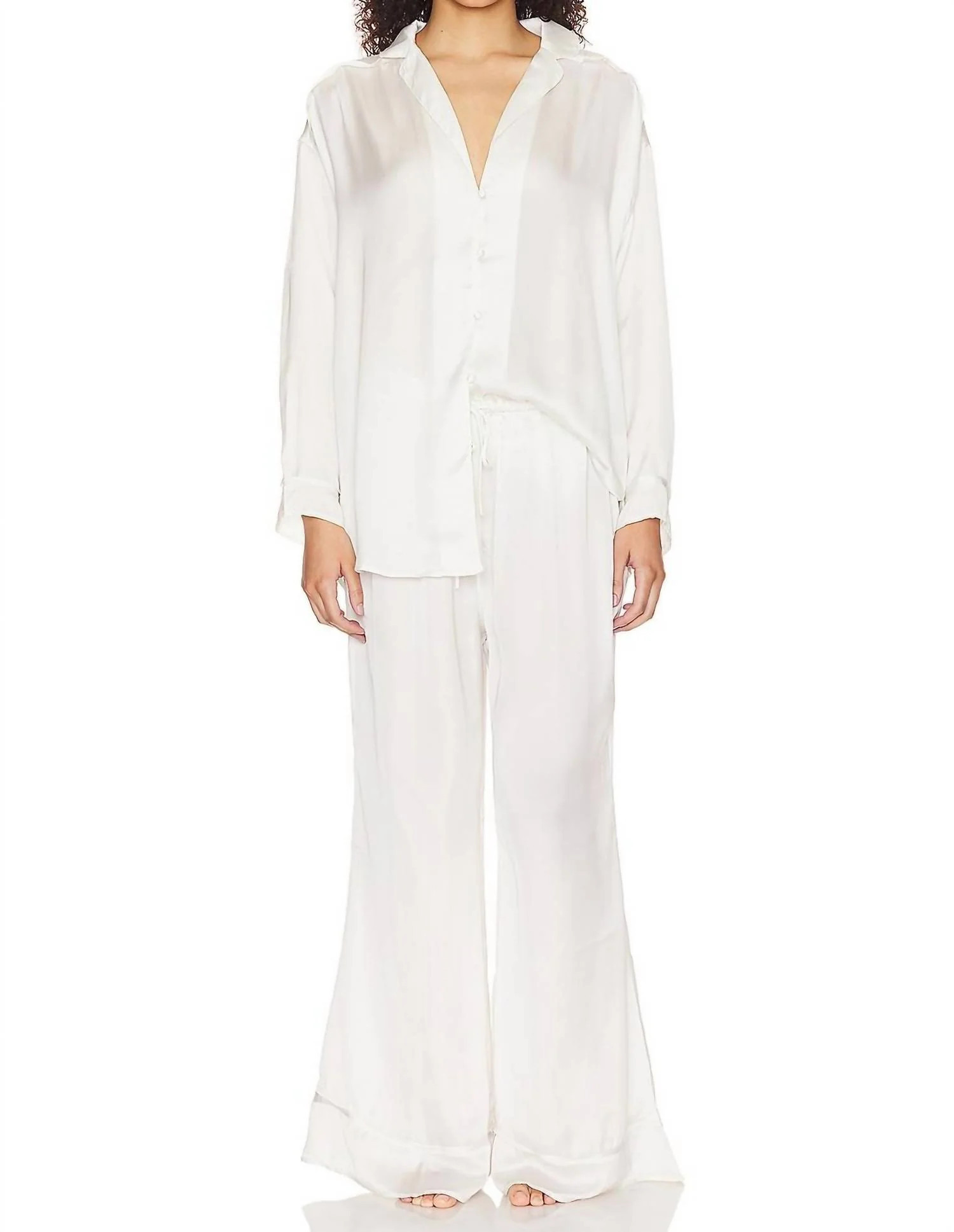 Dreamy Days Solid Pajama Set In Ivory | Shop Simon
