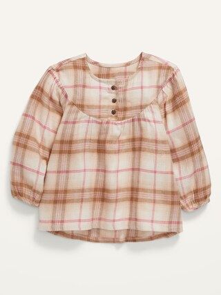 Plaid Flannel Babydoll Tunic Top for Toddler Girls | Old Navy (US)