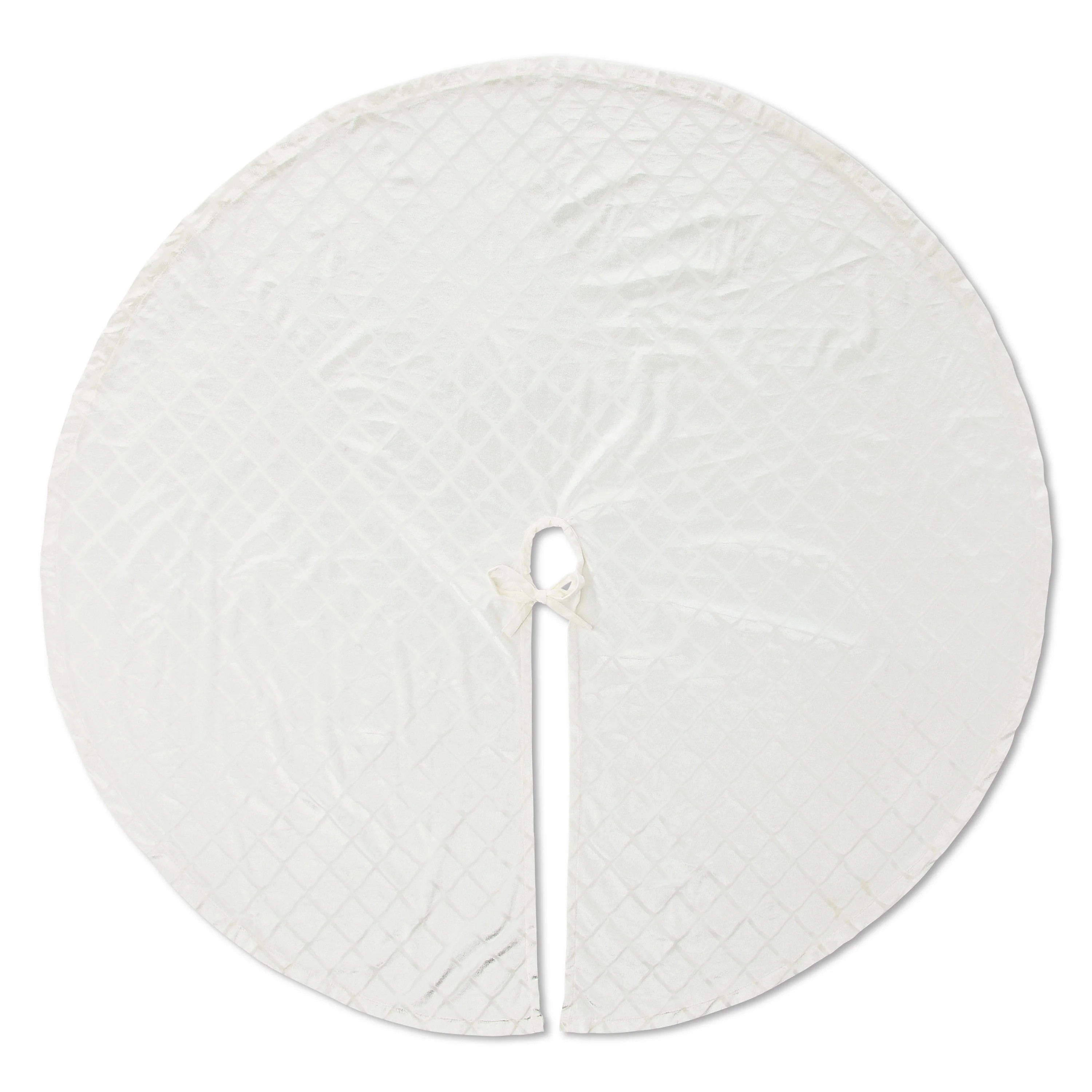 Embossed Velvet Christmas Tree Skirt, White, 48", by Holiday Time | Walmart (US)