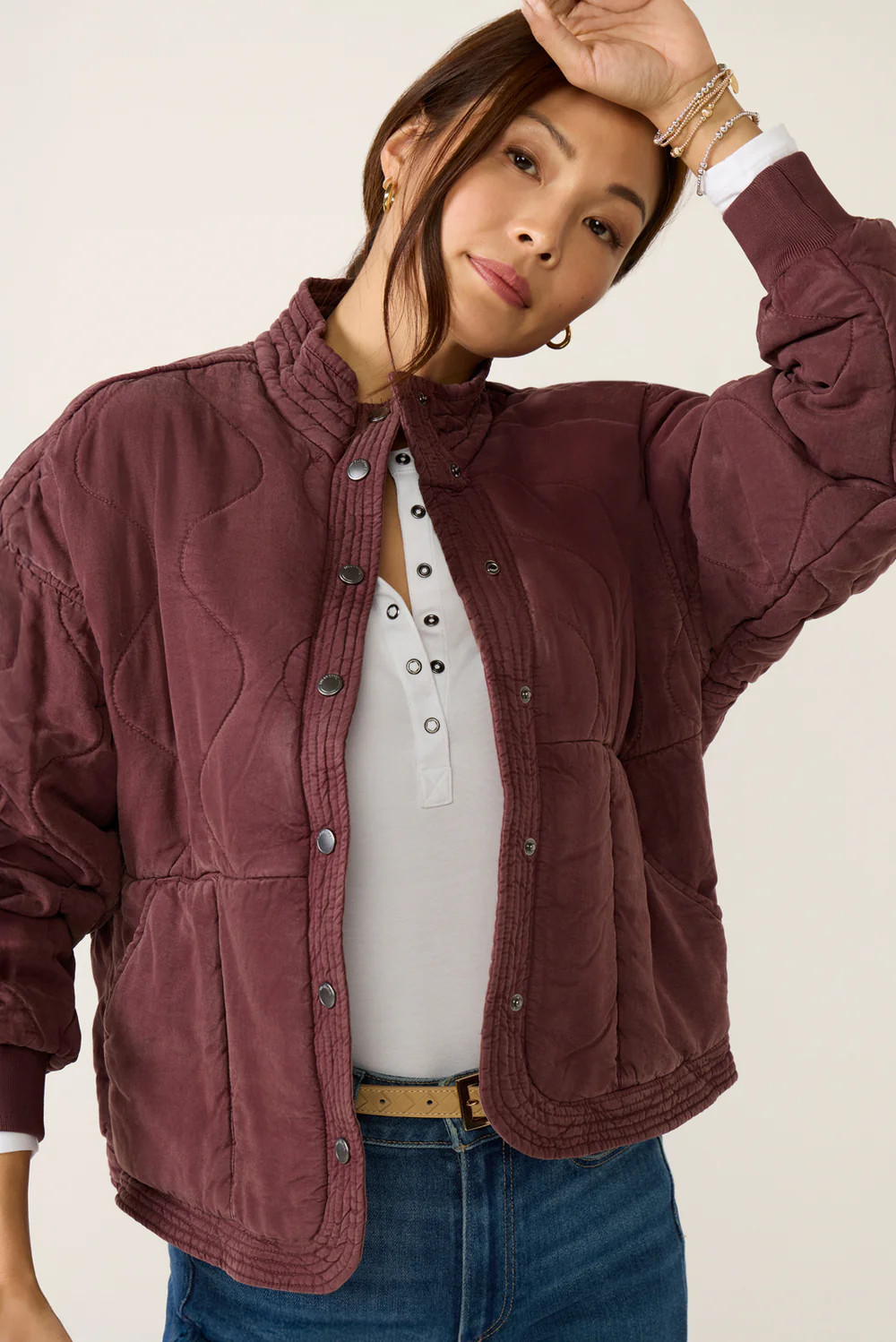 Cranberry Juice Quilted Jacket | Evereve
