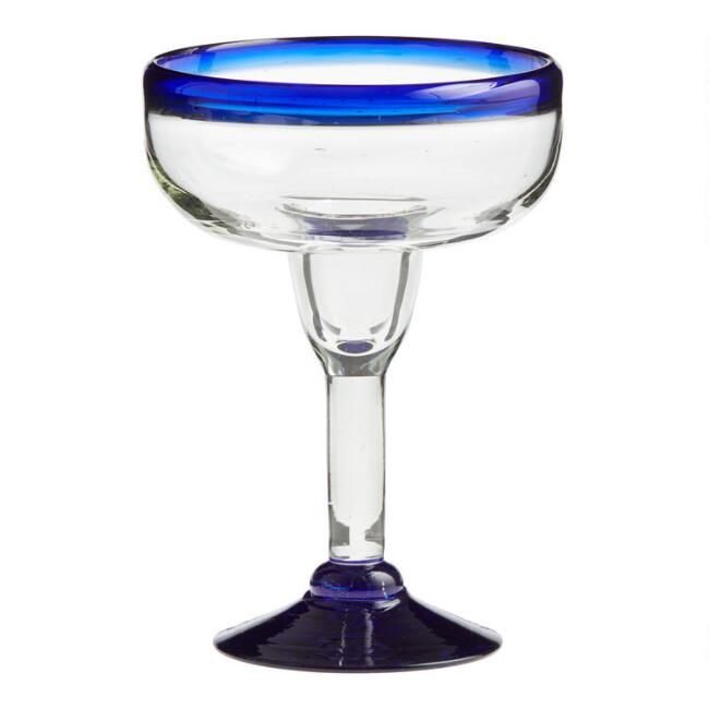 Blue Rocco Margarita Glass Set Of 4 | World Market