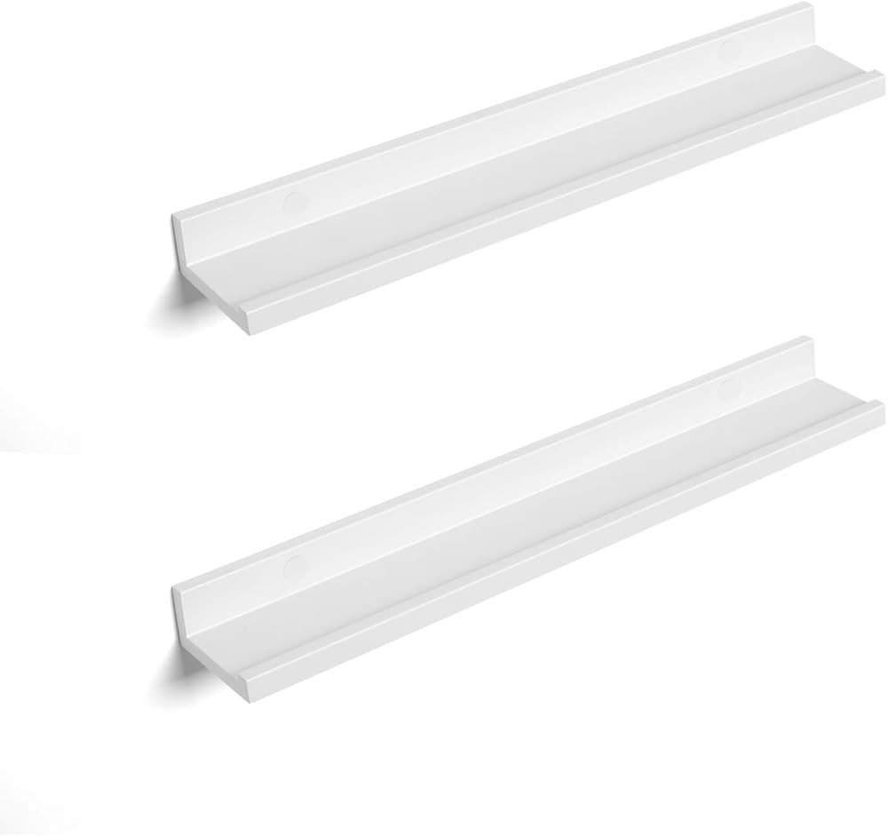 SONGMICS Floating Shelves Set of 2, Wall Shelves Ledge 23.6 x 3.9 Inches with Front Edge, for Pic... | Amazon (US)