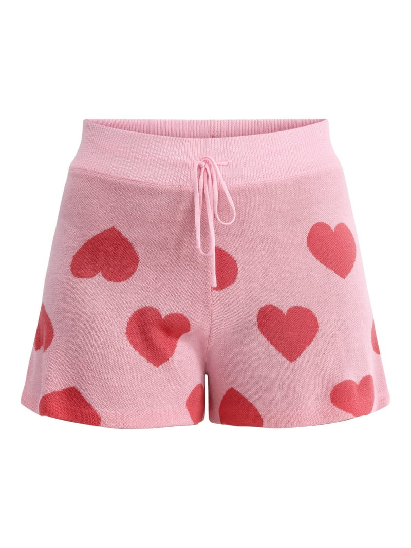 No Boundaries Intarsia Knit Shorts Coverup, 2.5'' Inseam, Women's | Walmart (US)