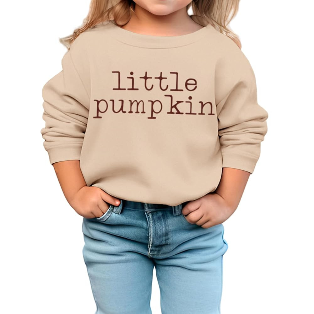 Toddler Baby Girls Halloween Sweatshirt Little Pumpkin Crewneck Pullover Tops Long Sleeve Outfit ... | Amazon (US)