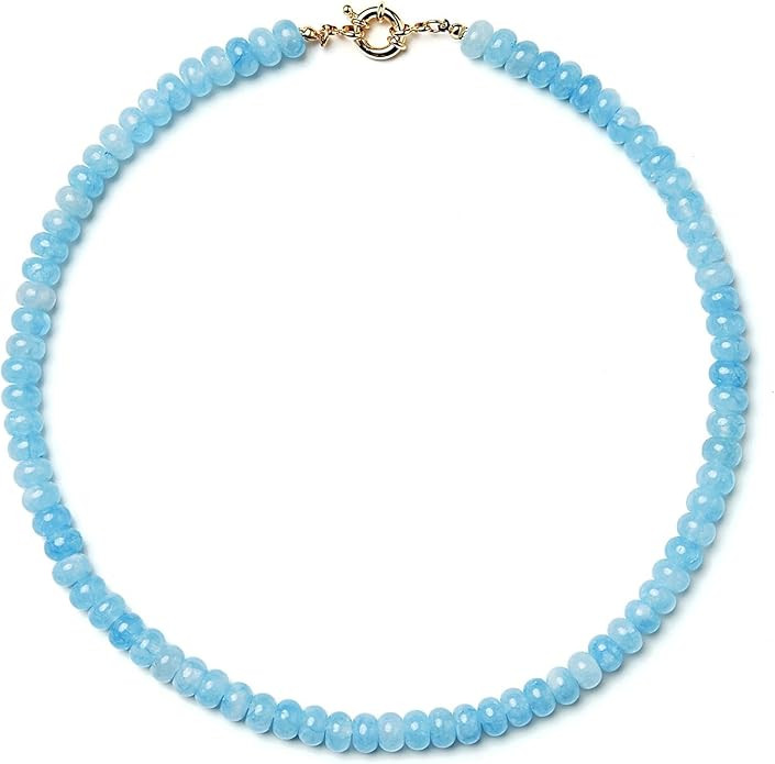 Bead Gemstone Choker Necklace for Women,Colorful Natural Stone Beaded Statement Boho Beach Neckla... | Amazon (US)