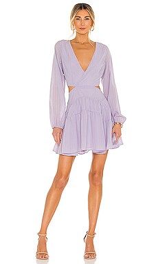 Bardot Cut Out Frill Dress in Lilac from Revolve.com | Revolve Clothing (Global)