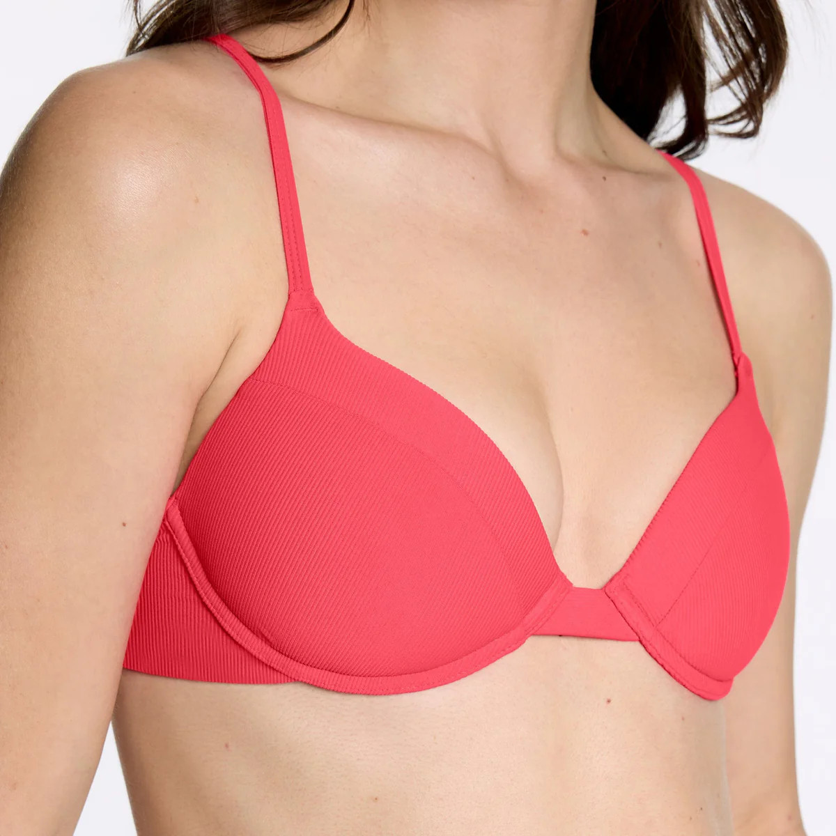 Lift Up Bikini Top Ribbed Campari - Pepper | Pepper