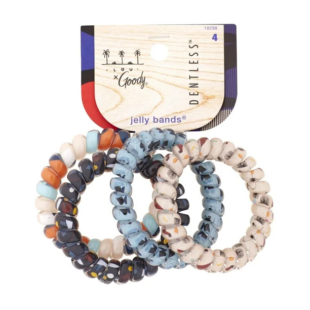Goody Tru X Hola Lou Collab Dentless™ Printed Jelly Band™ Coil Ponytailers, 4 CT - Walmart.co... | Walmart (US)