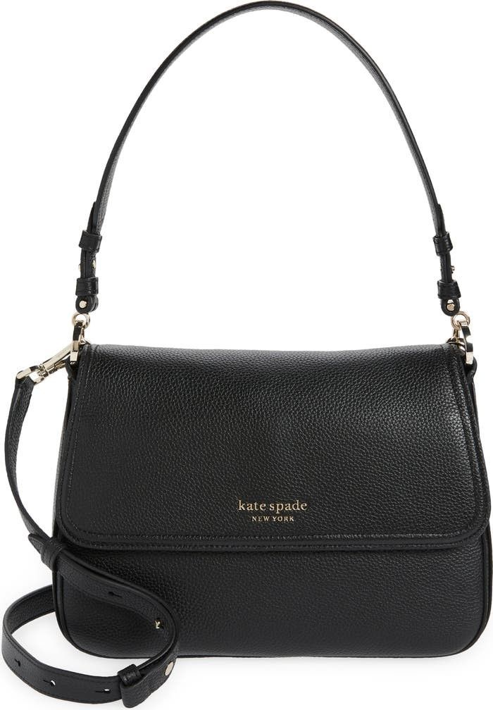new core pebble leather shoulder bag Black Bag Black Bags Spring Outfits | Nordstrom
