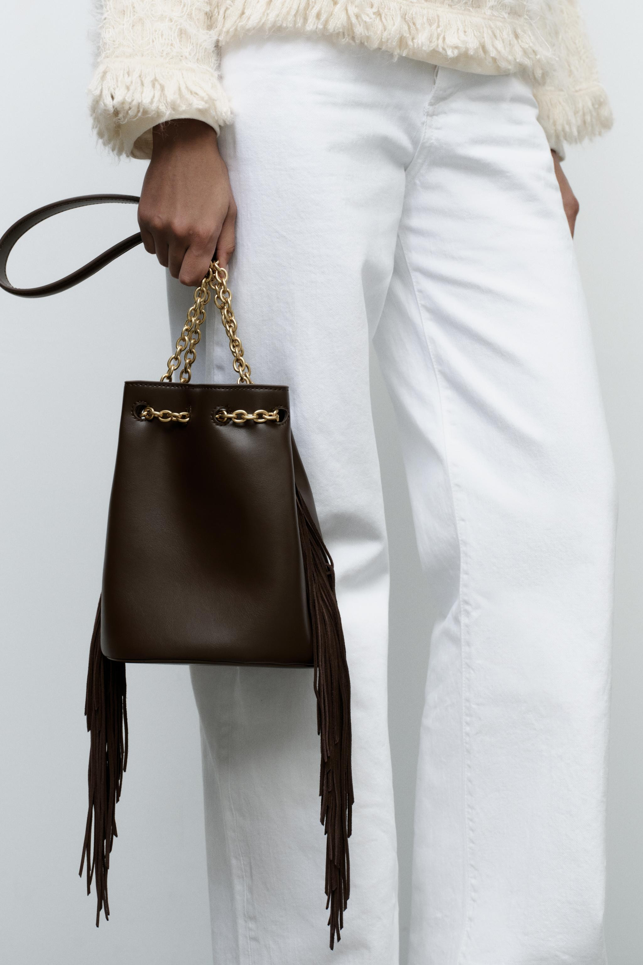 FRINGED CYLINDRICAL BUCKET BAG | Zara US