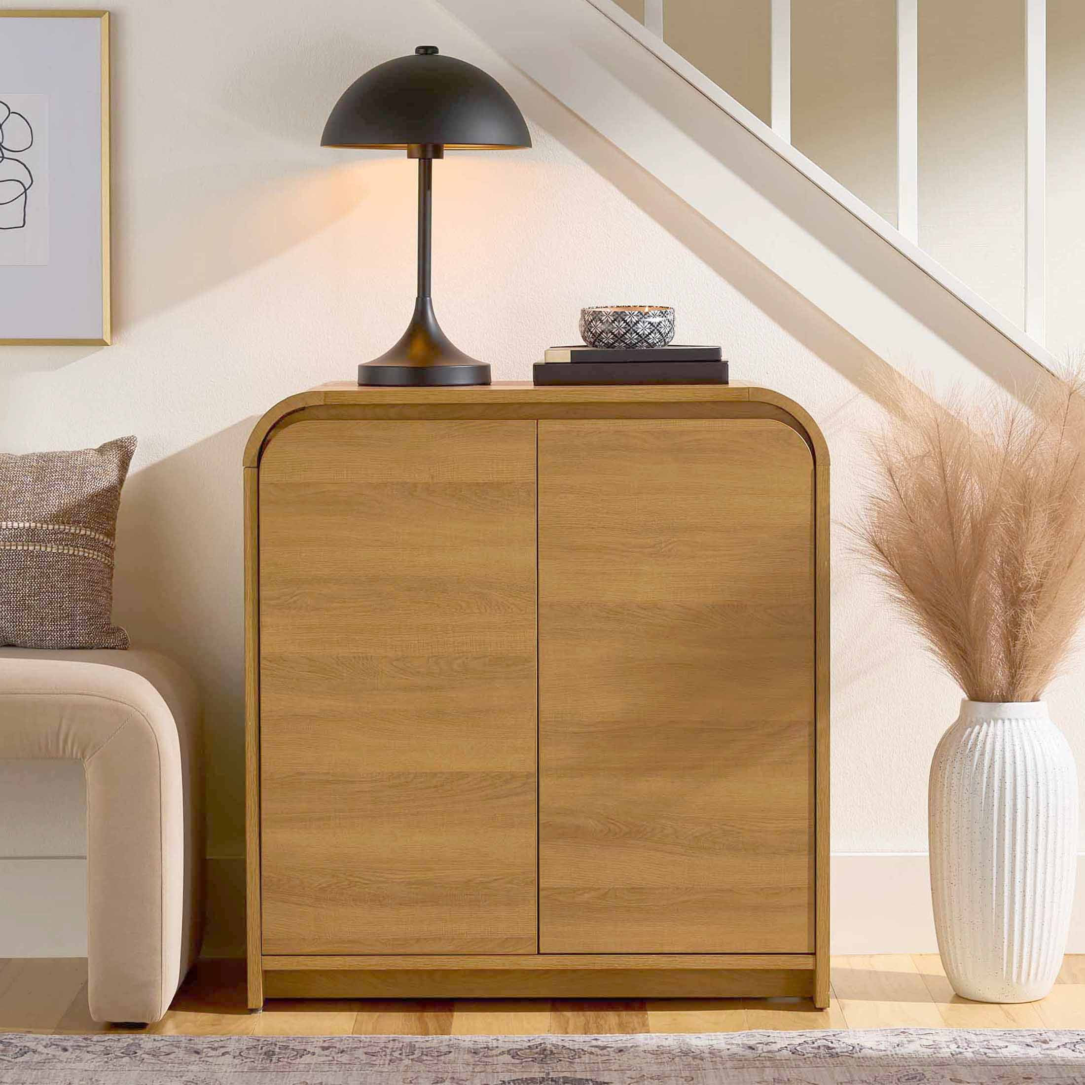 Better Homes & Gardens Juliet Curved Accent Cabinet, Warm Honey | Walmart (US)