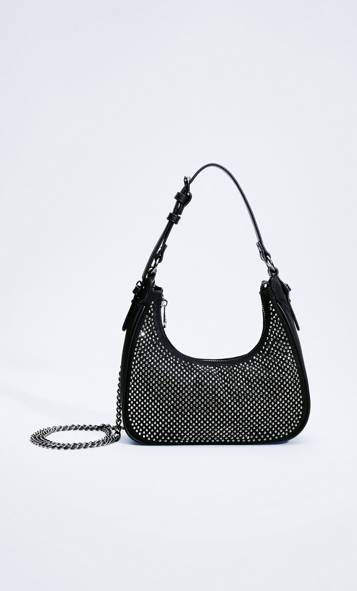 Shoulder bag with rhinestones - Women's fashion | Stradivarius United Kingdom | Stradivarius (UK)