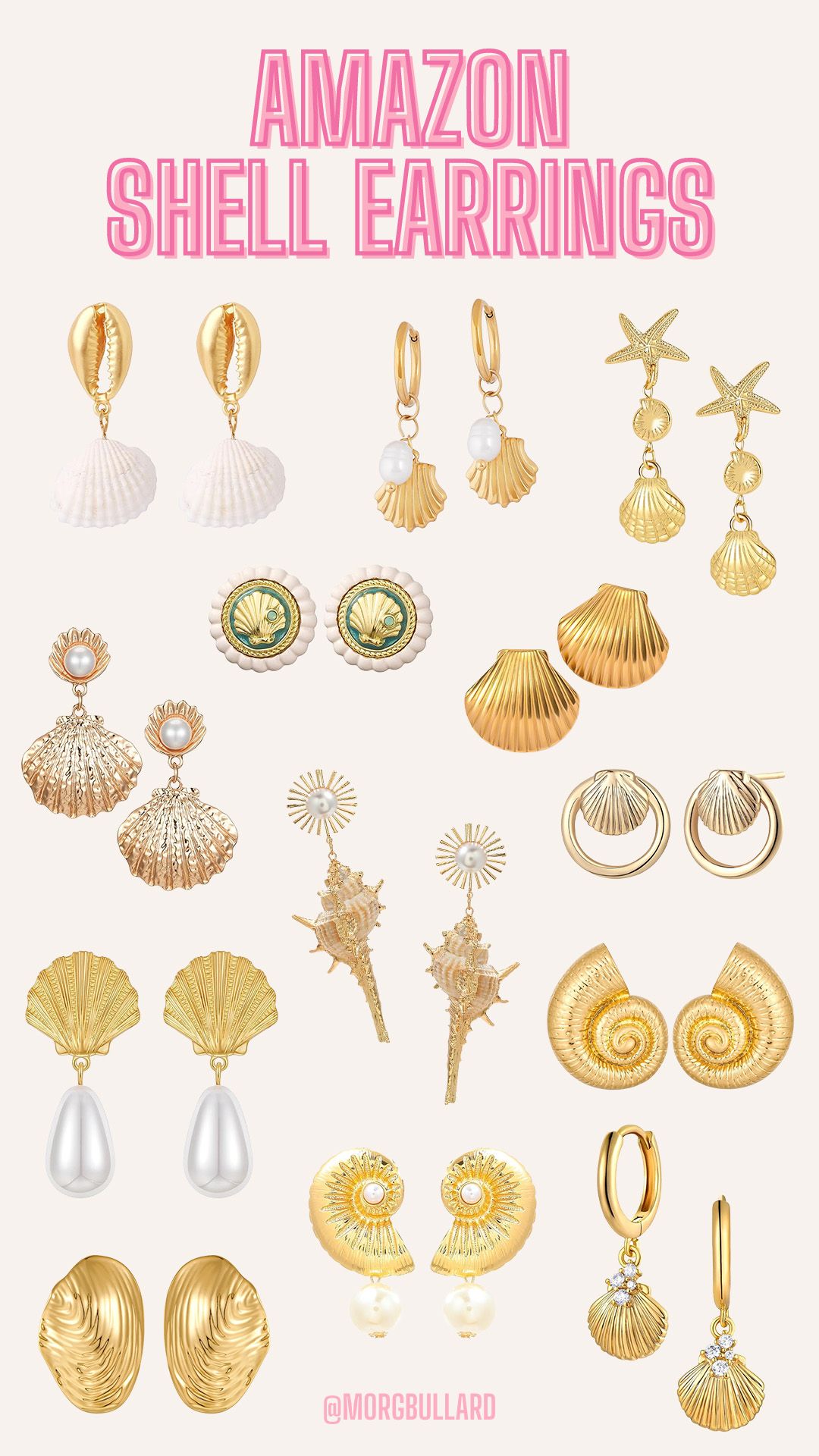 Gold shell earrings for summer! | Amazon (US)