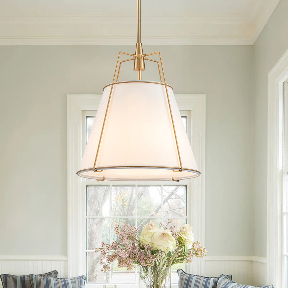 Nyjel 4 - Light Linen Tapered Pendant | Wayfair North America