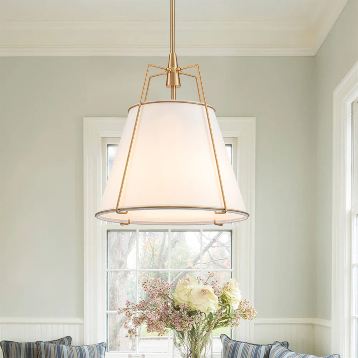 Nyjel Linen Tapered Pendant, from Wayfair