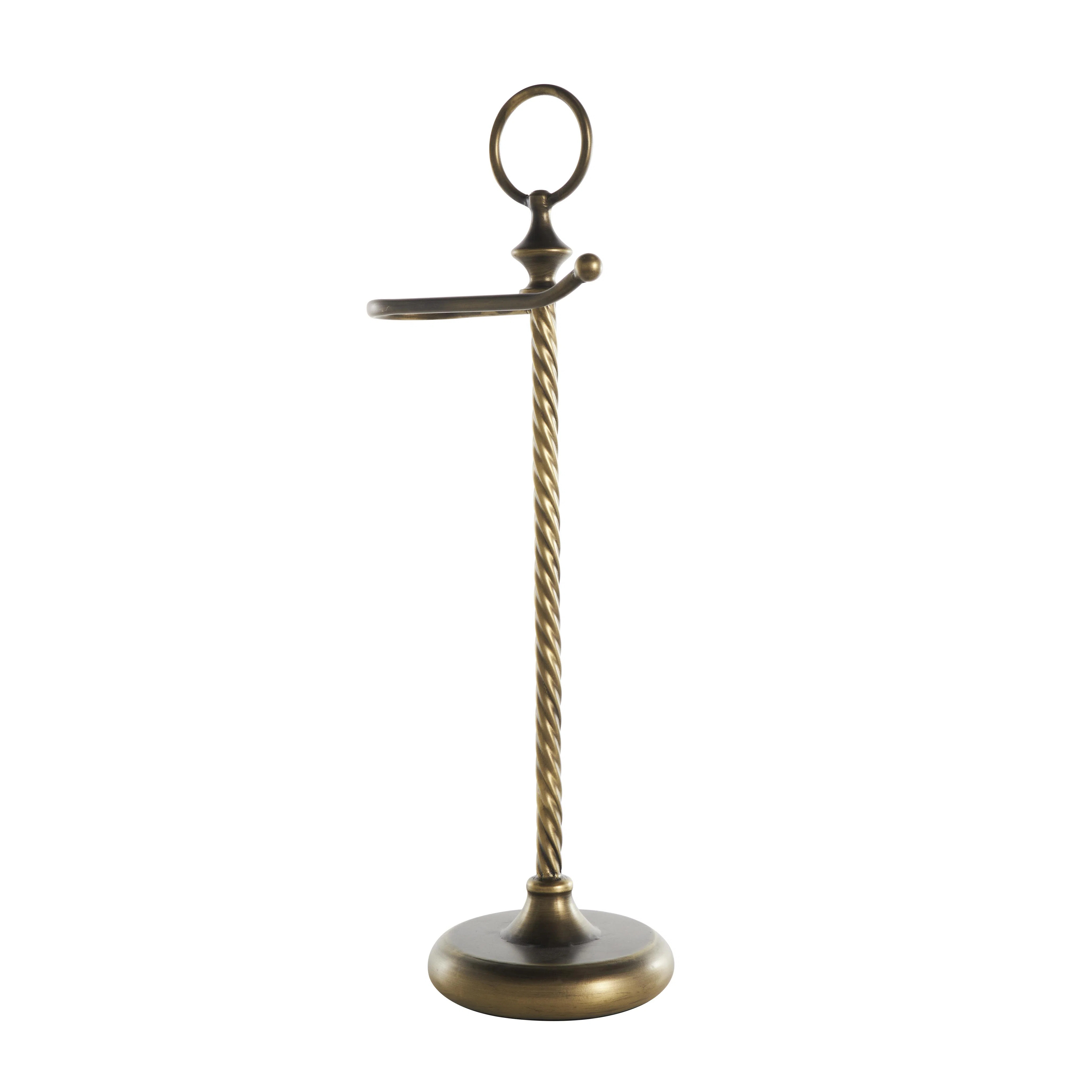 Metal Brass Toilet Paper Holder with Twisted Stand and Ring Top 015929 | Wayfair North America