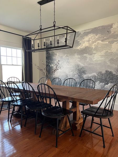 Dining room, pottery barn table, wall mural, Arcadia etched mural, Anthropologie 

#LTKFind #LTKhome