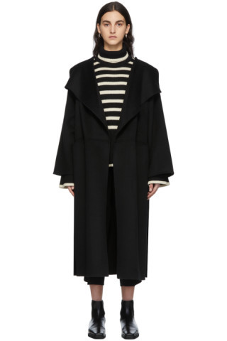 Black Signature Wool Cashmere Coat | SSENSE