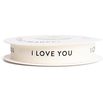 Sisterly Market I Love You, Cotton Herringbone Custom Ribbon Natural 10 Yards, 58 | Amazon (US)