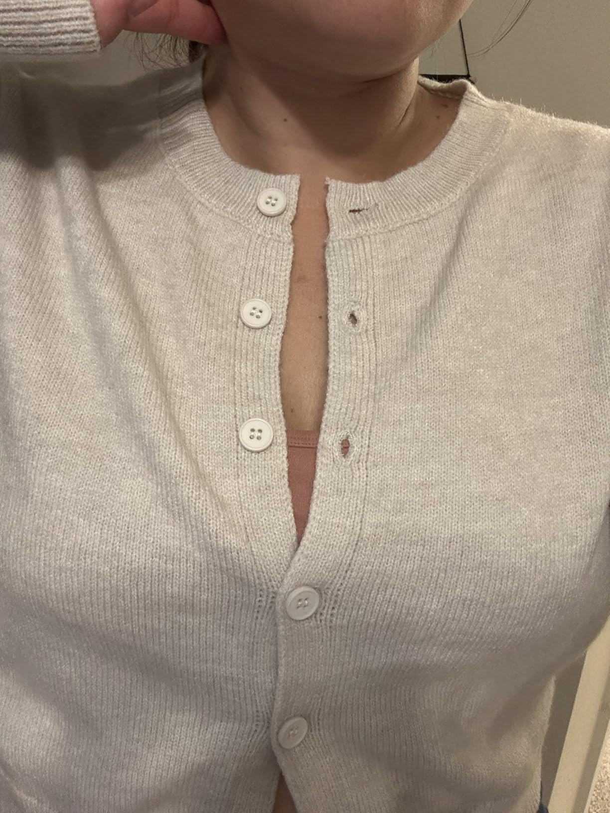 Argeousgor Women Y2k Crop Cardigan Sweater Knit Solid Color Crew Neck Button Down Long Sleeve Top... | Amazon (US)