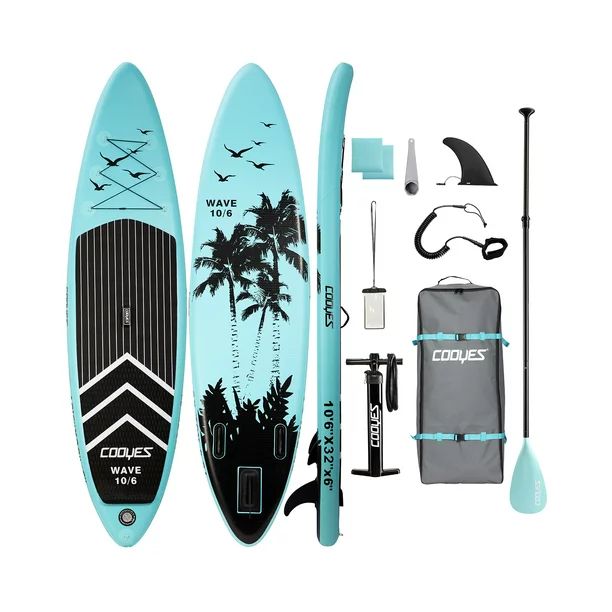 COOYES Inflatable Stand Up Paddle Board 10'6" with Free Premium SUP Accessories & Backpack, Non-S... | Walmart (US)