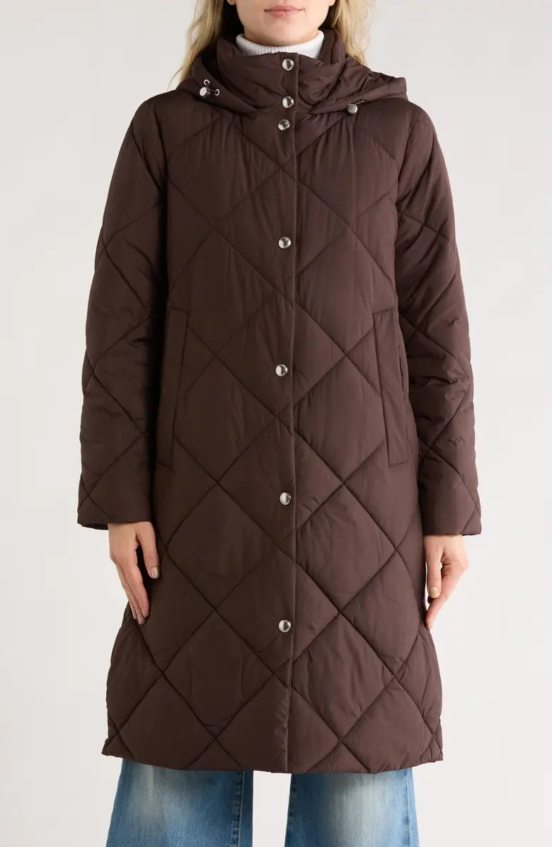 Hooded Long Quilted Puffer Jacket | Nordstrom Rack