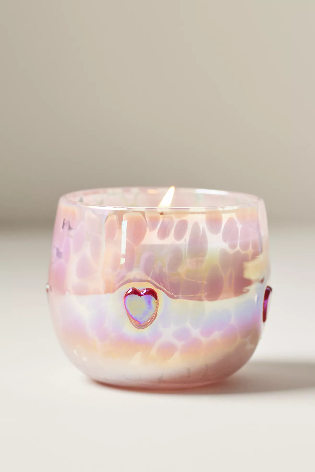 Luster Heart Fruity Vanilla & Dark Plum Valentine's Day Icon Glass Candle | Anthropologie (US)