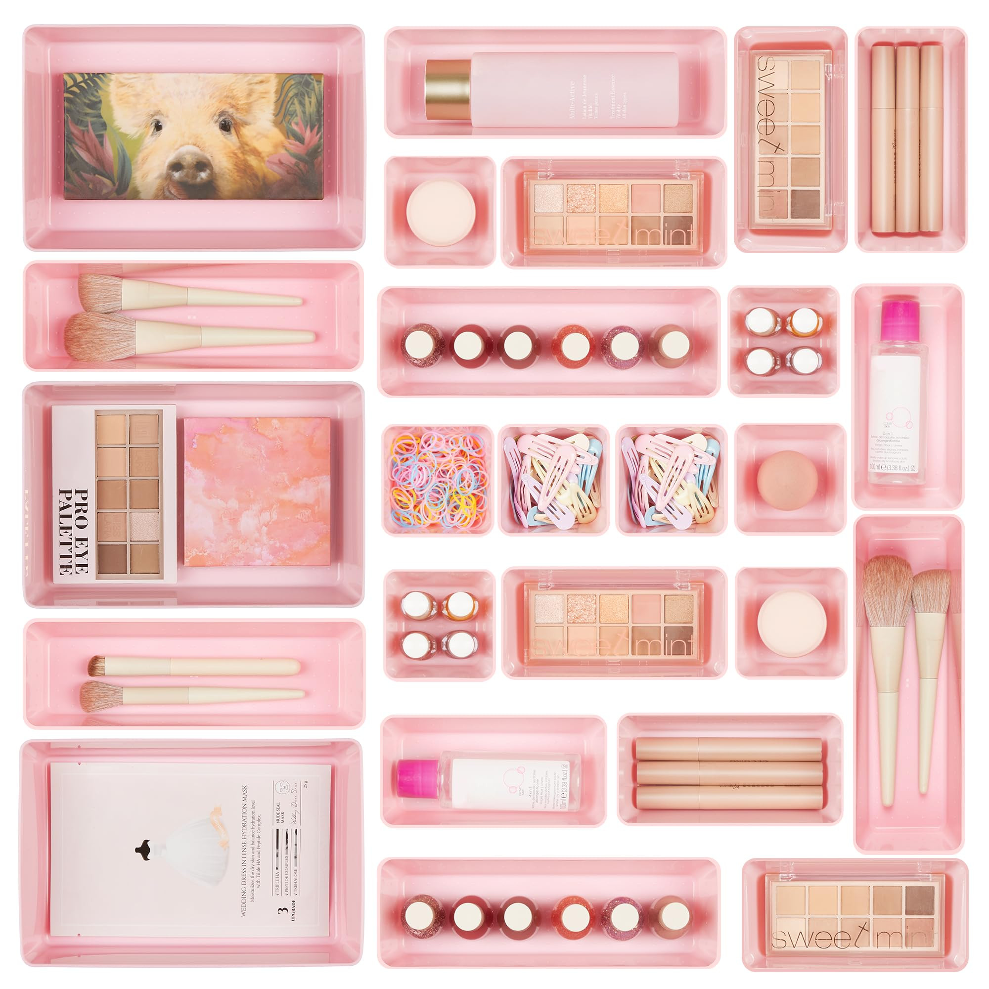 Vtopmart 25 PCS Plastic Drawer Organizers Set, 4-Size Versatile Bathroom and Vanity Drawer Organi... | Amazon (US)