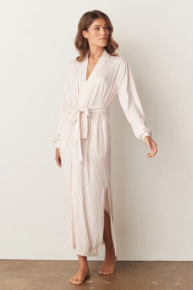 SKYLER BANDED LONG ROBE | SWEET STRIPE | MASONgrey