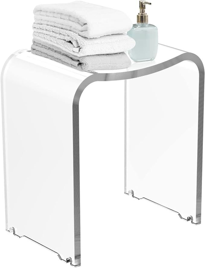 WAHFAY Acrylic Shower Bench, Clear Shower Stool for Inside Shower, Modern Shower Chair Bath Seat ... | Amazon (US)